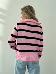 Bandera Sweater Pink-Black