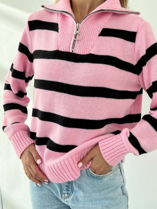 Bandera Sweater Pink-Black