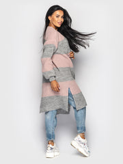 Knitted Cardigan Brooklyn Pink-Grey