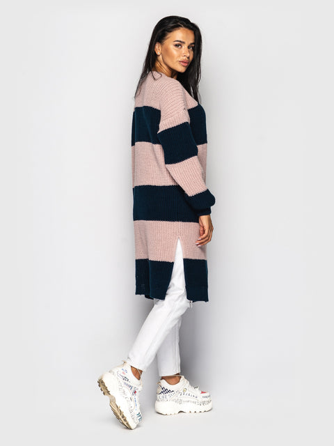 Knitted Cardigan Brooklyn Pink-Blue