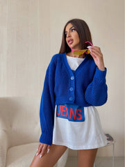 Knitted cardigan Brandon Blue