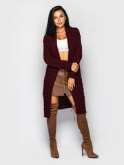 Knitted cardigan Smile burgundy