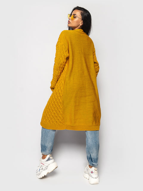 Knitted cardigan Smile mustard