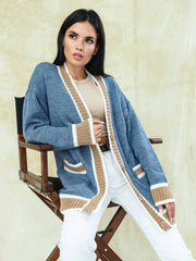 Knitted cardigan Maison denim-camel