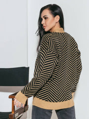 Knitted sweater Nataly Camel-black