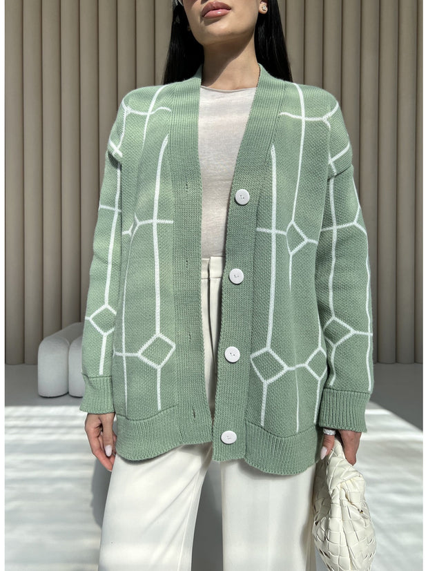 Cardigan SUNSET Olive - milky