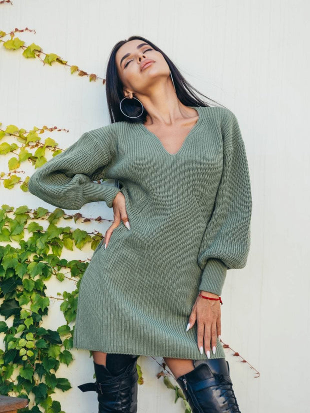 Knitted dress Kiwi Olive