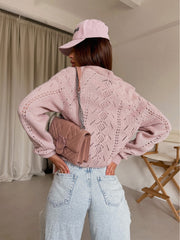 Knitted sweater Ajour powder