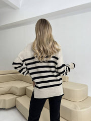 Sweater with stripes CLAUS Beige-black