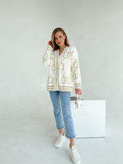 Knitted sweater Litera Milky beige