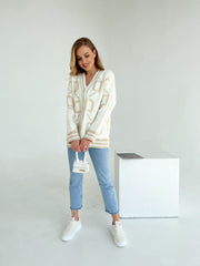 Knitted sweater Litera Milky beige