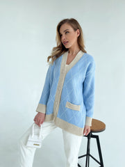 Knitted sweater Kulya Blue-beige