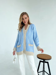 Knitted sweater Kulya Blue-beige