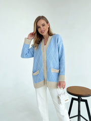 Knitted sweater Kulya Blue-beige