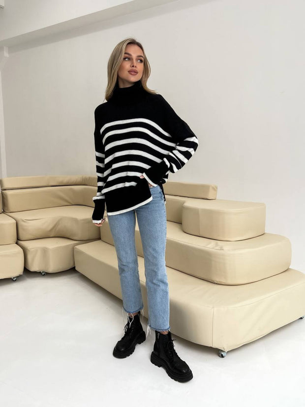 Sweater with stripes CLAUS Black-milk