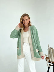 Knitted jacket Kulya Olive-beige