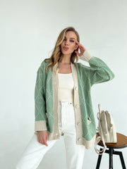 Knitted jacket Kulya Olive-beige