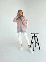 Knitted sweater Kulya Pink-gray