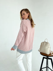 Knitted sweater Kulya Pink-gray