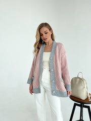 Knitted sweater Kulya Pink-gray