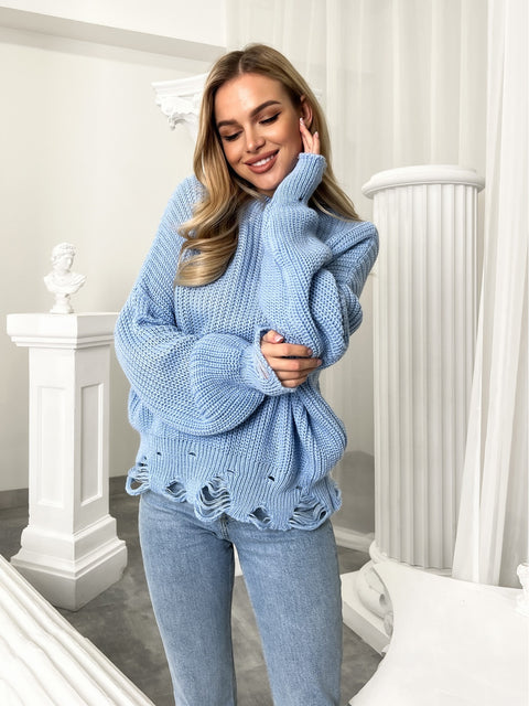 Dorian Blue Hole Sweater