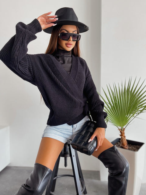 Knitted sweater Monamy black