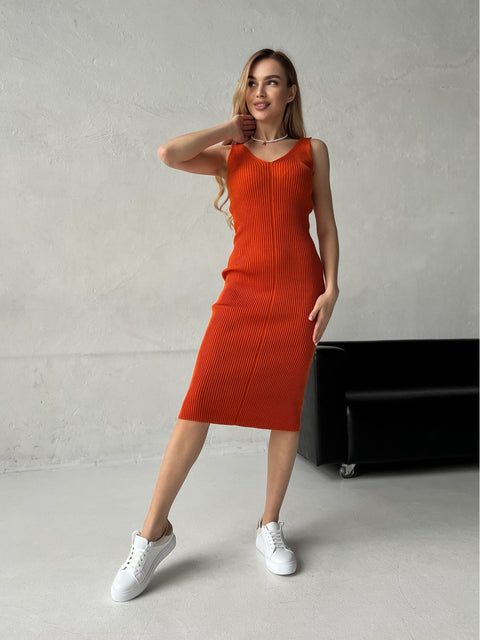 Dress cotton ARIEL Orange