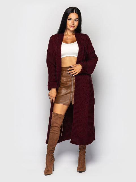 Knitted Cardigan Carmen Burgundy